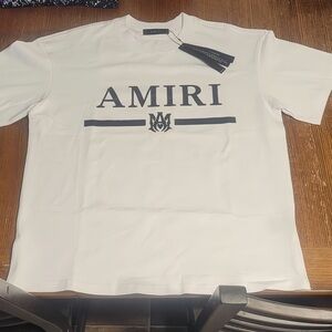 AMIRI White and Black Logo Tee